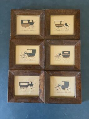 Classic Rustic Wood Six-Frame Wall Art - Brown